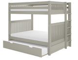 Camaflexi Bunk Bed with Trundle - Mission Headboard Bed End Ladder, Full, Grey Finish Camaflexi