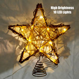 LAWOHO Christmas Tree Topper Rustic Christmas Ornaments Christmas Star Tree Topper with 3 Light Emitting Modes Farmhouse Christmas Decor Christmas Decorations for Festive Home Indoor Tree Topper LAWOHO