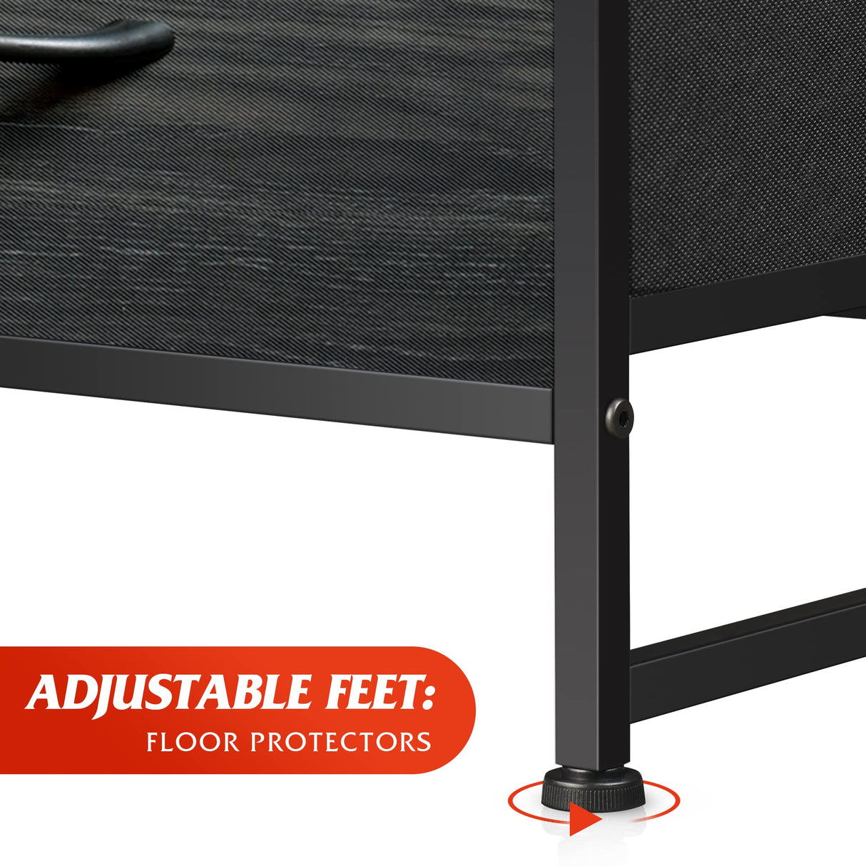 WLIVE Fabric Dresser for Bedroom, 6 Drawer Double Dresser, Storage Tower with Fabric Bins, Chest of Drawers for Closet, Living Room, Hallway, Charcoal Black Wood Grain Print WLIVE