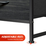 WLIVE Fabric Dresser for Bedroom, 6 Drawer Double Dresser, Storage Tower with Fabric Bins, Chest of Drawers for Closet, Living Room, Hallway, Charcoal Black Wood Grain Print WLIVE