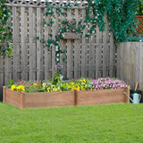 ketive Raised Garden Bed Without Legs -14.85 sq ft Large Elevated Wood Planter Box for Vegetables, Flowers, Herbs, and Succulents（Brown） ketive