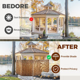 CSBWDLT Natural Reed Fencing, Eco-Friendly Reed Fence, 4 feet High x 13.1 feet Long, Reed Screen for Backyard Patio Garden and More,Brown CSBWDLT