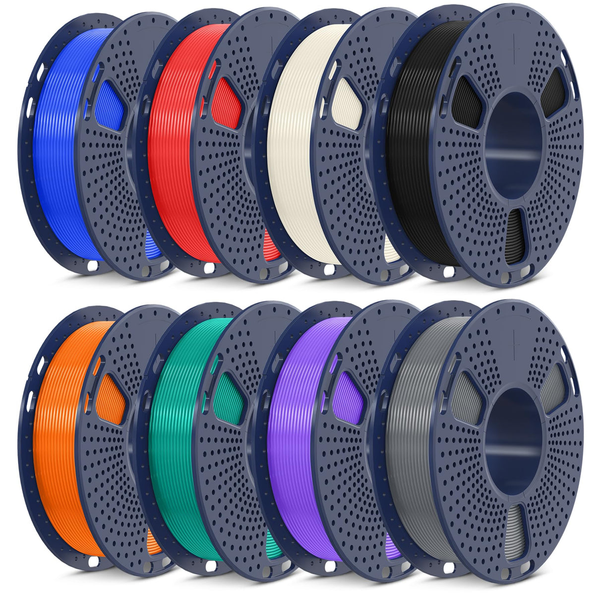 SUNLU 8 Packs ASA Filament 1.75mm, UV/Rain/Heat Resistant 3D Printer Filament, Great 3D Filament for Outdoor, 2kg in Total, 0.25kg per Spool, 8 Colors, Black+Natural+Grey+Blue+Green+Red+Orange+Purple SUNLU