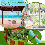 Jetec 3 Pieces Diamond Art Kits Painting Suncatcher Wind Chime Double Sided Crystal Gem Paint by Number Hanging Ornament for Adults DIY Window Home Garden(Dragonfly, Butterfly, Hummingbird) Jetec