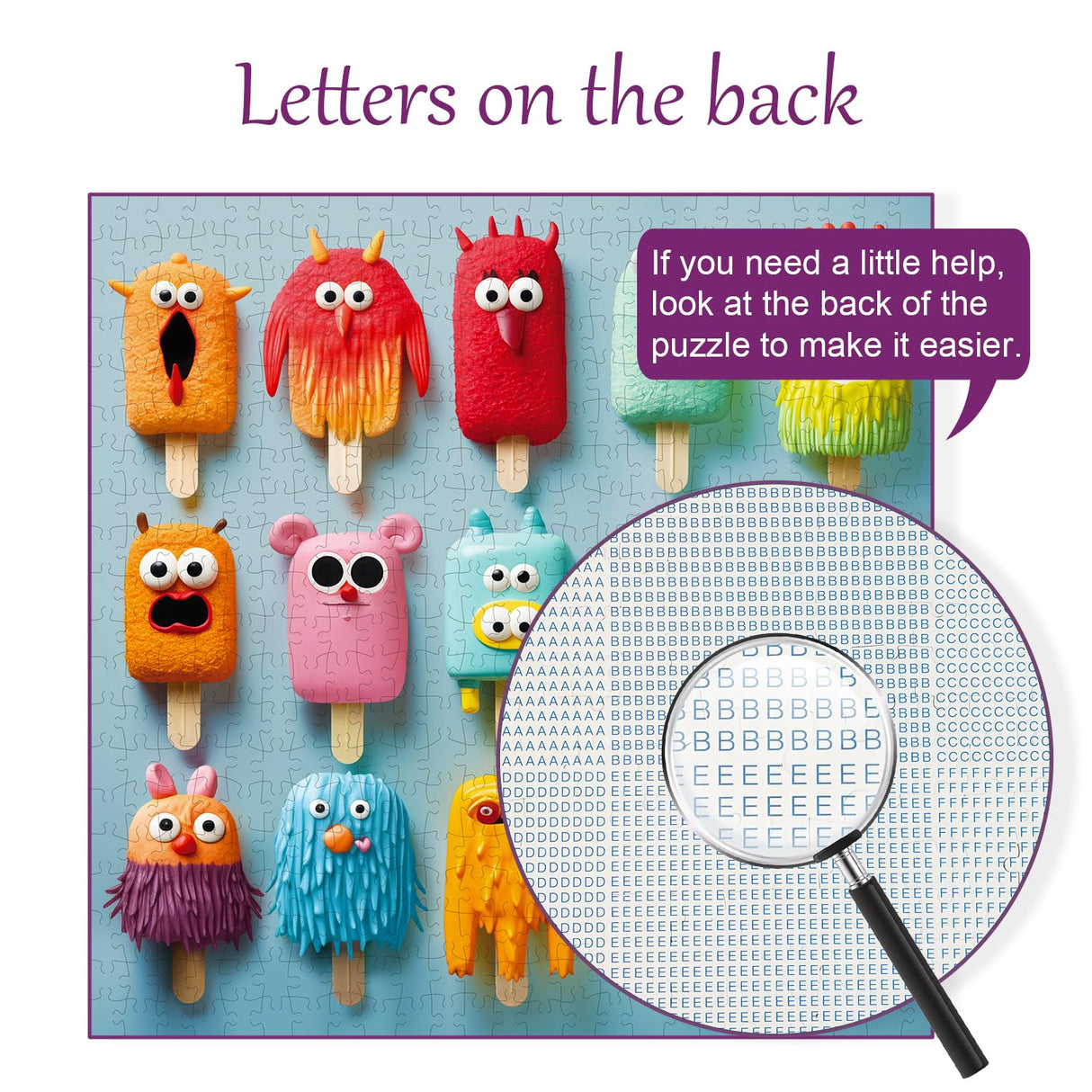 500 Pieces Jigsaw Puzzles for Adults and Teens and Kids Family Happy Gift Colorful Popsicles (Monster Popsicles) fishwisdom