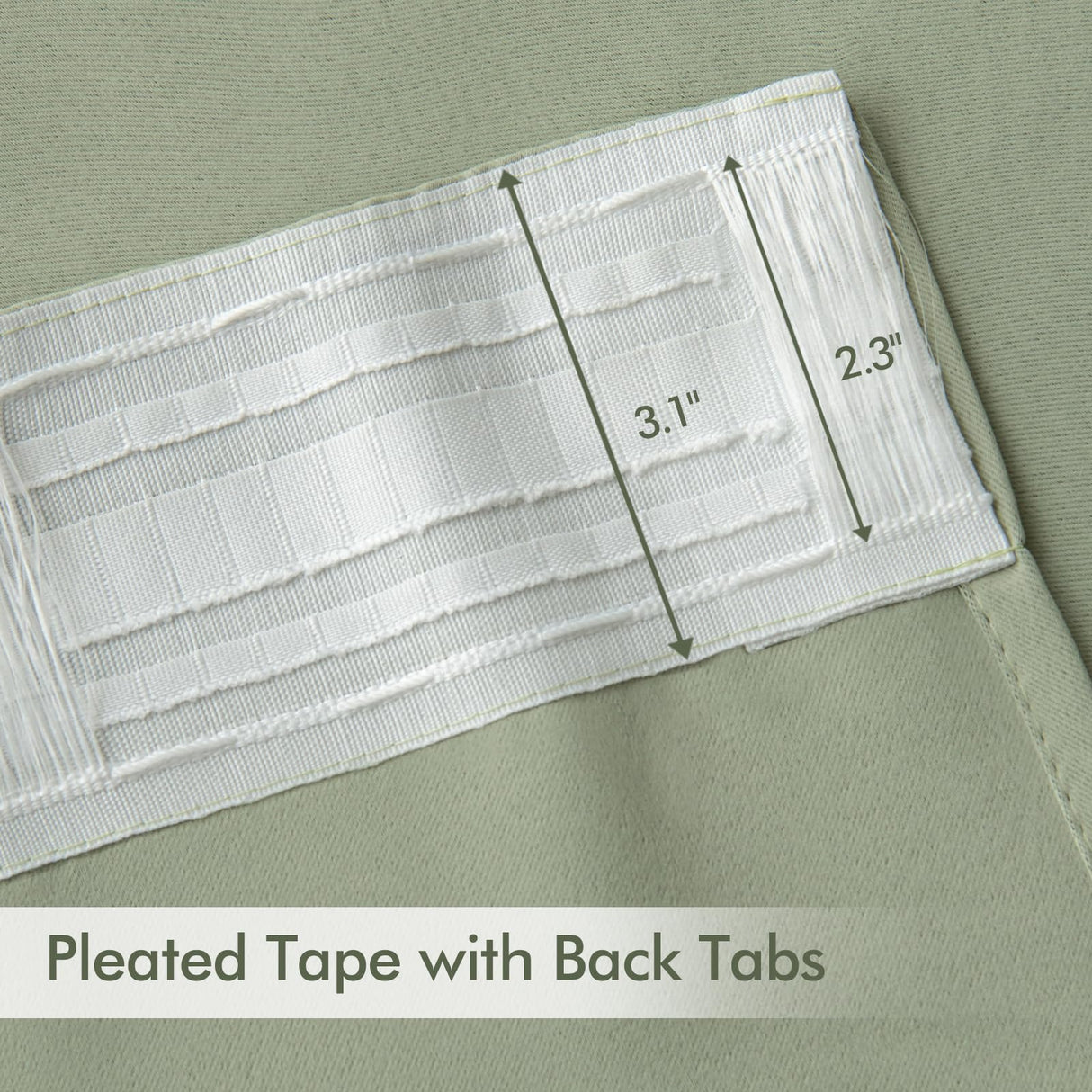 MIULEE Back Tab Sage Green Curtains 108 Inch Long 2 Panels Set for Living Room Bedroom Privacy, Rod Pocket/Pinch Pleated Light Blocking Extra Long Thermal Insulated Room Darkening Blackout Drapes MIULEE