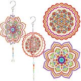 Queekay 2 Pieces 3D Diamond Painting Wind Chime Diamond Art Suncatcher Kits Three Dimensional by Number Hanging Ornament Double Sided Crystal Suncatcher Window Decor for Home Wall Garden(Flower) Queekay