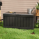 Greesum 82 Gallon Resin Deck Box All Weather Large Outdoor Storage for Patio Furniture, Toys, Garden Tools, Lockable, Black Greesum