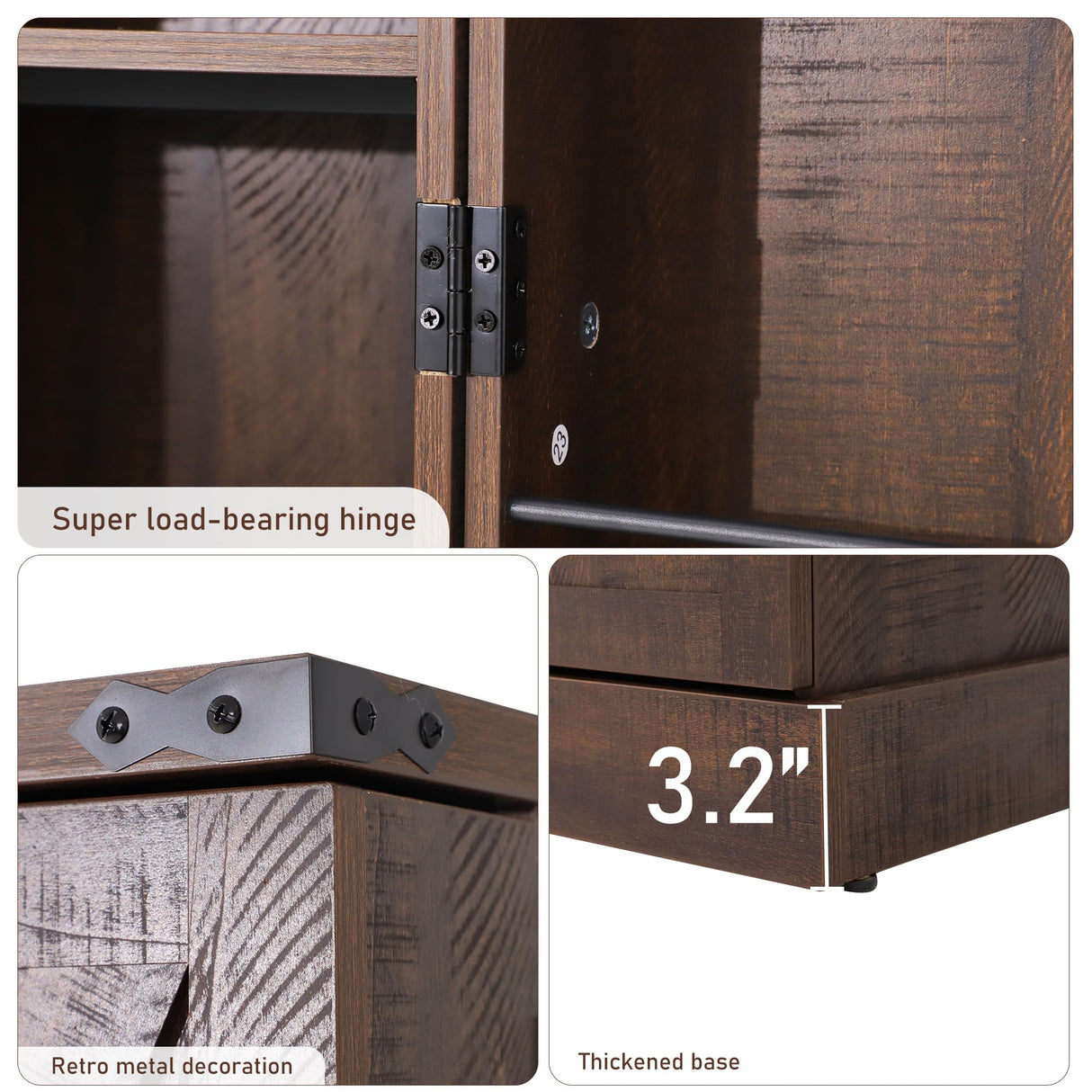 Hlivelood Farmhouse Kitchen Pantry Cabinet, 71" Tall Storage Cabinet with 2 Barn Doors & 2 Drawers, Large Farmhouse Kitchen Cupboard with Adjustable Shelves, Dining Room, Living Room, Rustic Brown Hlivelood