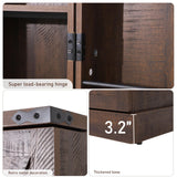 Hlivelood Farmhouse Kitchen Pantry Cabinet, 71" Tall Storage Cabinet with 2 Barn Doors & 2 Drawers, Large Farmhouse Kitchen Cupboard with Adjustable Shelves, Dining Room, Living Room, Rustic Brown Hlivelood