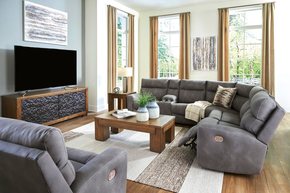 Signature Design by Ashley Next-Gen DuraPella Contemporary Faux Leather Wall Hugger Power Recliner with Adjustable Headrest and USB Ports, Dark Brown Signature Design by Ashley