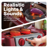 Step2 Grand Walk-In Kitchen & Grill Kids Playset, Indoor/Outdoor Kitchenette, Interactive Play with Lights and Sounds, Durable Plastic, 103 Piece Toy Accessories, Toddlers 2+ Years Old, Brown/Tan Step2