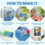 MEIYUDA Dog Diamond Painting Kits for Adults, DIY Flowers Cute Dog Diamond Art Kits for Adult Beginners, 5D Landscape Round Full Drill Gem Art Crafts for Home Wall Decor Present 12x16inch MEIYUDA