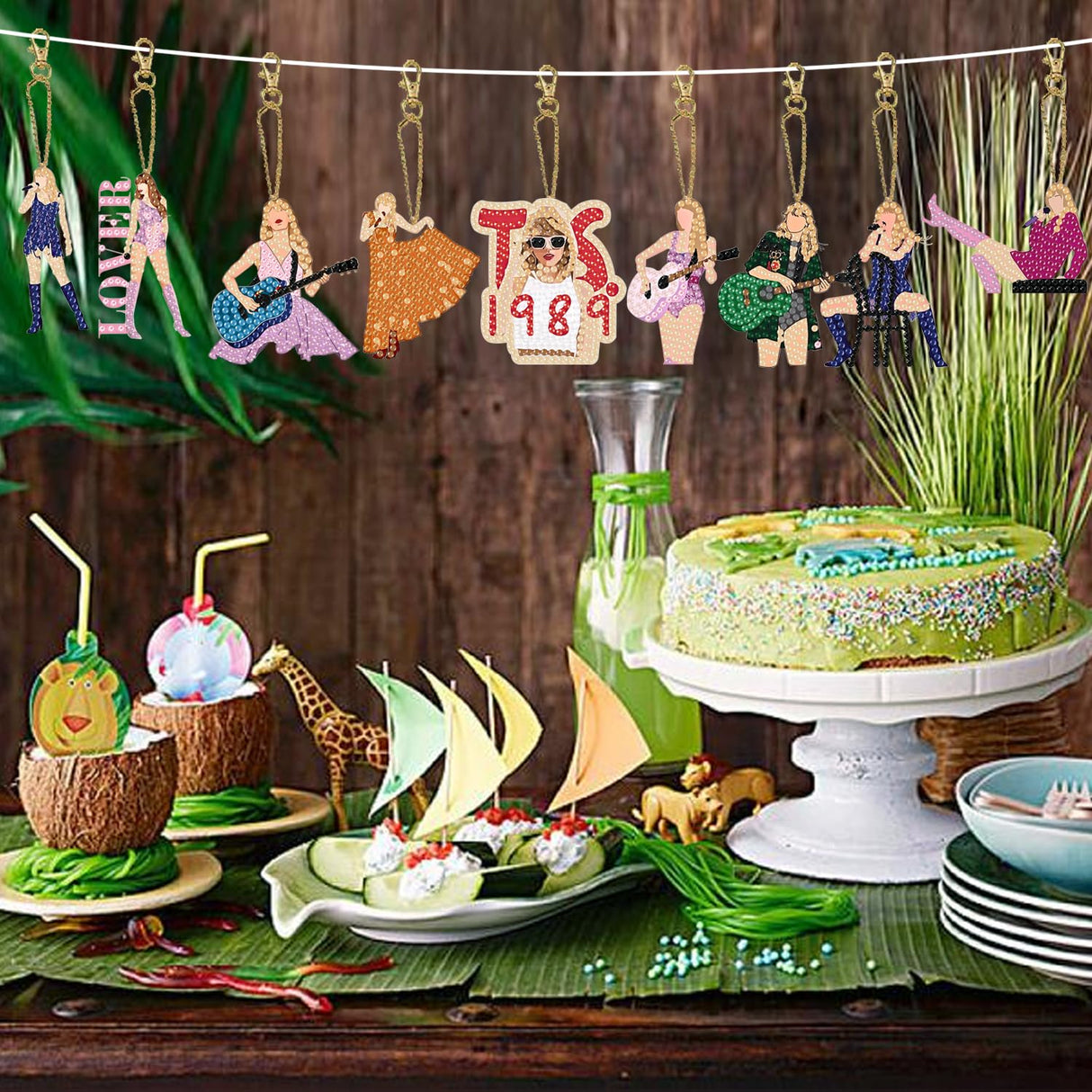 9 PCS Diamond Painting Keychains Kit Music Pop singer Diamond Art Double Sided 5D Diamond Key Rings DIY Diamonds Pendants for Beginners Birthday Crafting Home Party Decor Weadatty