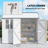 Outsunny 8' x 6' Outdoor Storage Shed, Metal Garden Shed with Window & Double Lockable Door, Outdoor Tool Shed Storage with Sloped Roof for Backyard, Patio, Garage, Lawn, White Outsunny