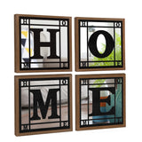 M ACHOOSE 4 PCS Square Wall Mirrors, Rustic Farmhouse Accent Mirror， Home Wall Decor for Living Room, Bedroom, Bathroom & Entryway M ACHOOSE