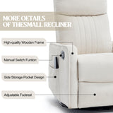 PELUMY Recliner Chair Swivel Rocking with Heat Massage - 360° Manual Recliner, 8-Point Vibrating & Lumbar Heat, Easy Assembly Chair for Living Room (Chenille, Beige) PELUMY