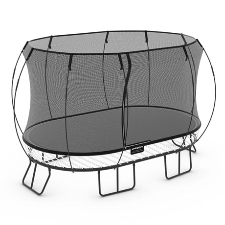 Springfree Oval Outdoor Backyard Trampoline w/Safety Flexi Net Enclosure & Soft Edge Mat - Springless Recreational and Fitness Trampolines for Kids, Adult and Family Jumping Springfree
