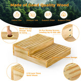 Wooden 2 Step Stool for Toddlers, Elderly Step Stool 6 Inches Height Bedside Kids Wooden Step Stool Stair Assist for High Bed, Bathroom, Garden Nature Solid Large Wood Stool, Indoor Outdoor 500 LBS ONKO