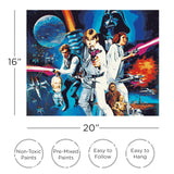 AQUARIUS Star Wars Episode IV A New Hope Art by Numbers Painting Kit (16 x 20 Stretched Canvas) 24 Paints, 3 Paint Brushes, Ready to Hang, Officially Licensed Star Wars Movie Collectible - 16x20 in AQUARIUS