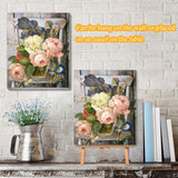 MXCFZX Flowers Paint by Numbers kit for Adults/Beginner Framed - Small Easy Acrylic Paint by Number Kits on Advanced Canvas 12x16 in, Paint Crafts for Home Decor（with Framed） MXCFZX