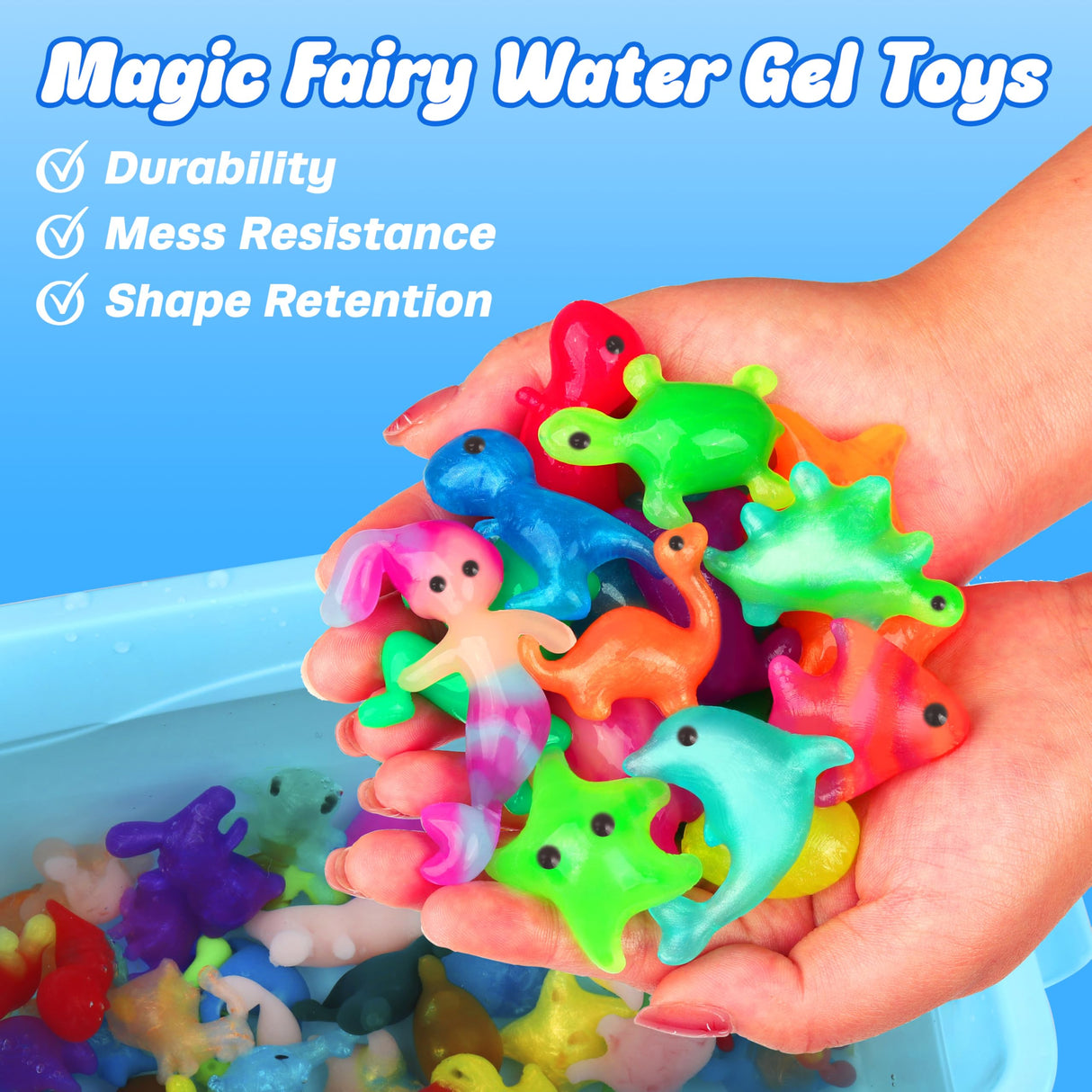 Mocoosy 20 Colors Magic Water Gel Kit for Kids, Aqua Fairy Water Elf Toy Kit with 20 Magic Gels & 16 Squishy Maker Molds, Squishy Making Kit Water Pets DIY STEM Toy Crafts Gifts for Boys Girls Mocoosy