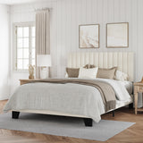 IOILORI Full Size Bed Frame, Velvet Upholstered Platform Bed with Adjustable Tufted Headboard, Sturdy Frame and Slats, No Noiseless, No Box Spring Required, Easy Assembly, Beige IOILORI