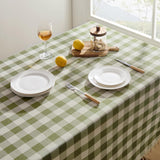 Softalker Spring Checkered Tablecloth Rectangle, Heavy Weight Linen Cotton Gingham Boho Table Cloth with Tassel, Wrinkle Free Buffalo Plaid Table Cover for Dining/Party/Outdoor - 55 x 84 Inch, Sage Softalker