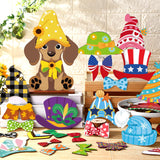 Anglechic 42 Pcs Interchangeable Christmas Dog Holiday Decor Seasonal Sign Fall Thanksgiving Tiered Tray Decoration Farmhouse Rustic Wooden Home Office Classroom Desk Accessories Welcome Ornament Gift Anglechic