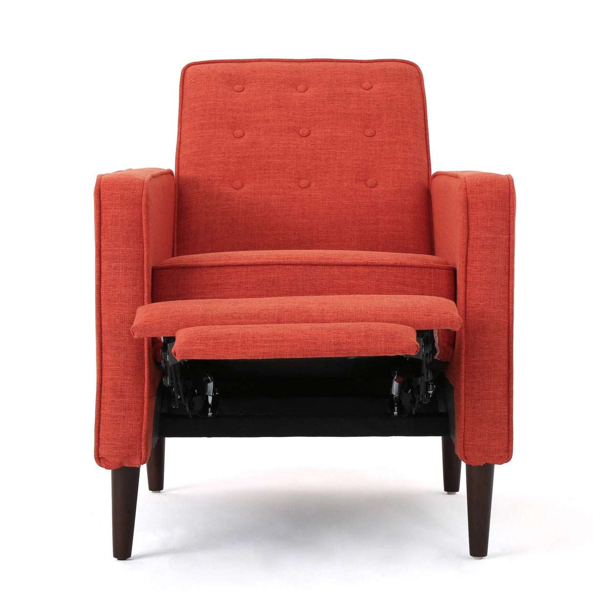 Christopher Knight Home GDFStudio Macedonia Mid Century Modern Tufted Back Fabric Recliner (Muted Orange) GDFStudio