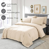 Mueller Luxury 6 Piece Queen Sheet Set - Ultra-Soft 1800 Series, Cooling & Breathable Hotel Quality Bed Sheets, Deep Pocket up to 16" - Hypoallergenic, Wrinkle-Resistant, Oeko-TEX, Cream Mueller