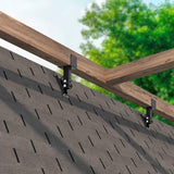 Heavy Duty Roof Riser Brackets Kit, Adjustable Roof Riser Beam Mount Brackets for Roof Pergola Gazebo (Black - Set 2) TPHUC