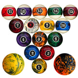 Zovcsxn Billiard Balls Pool Balls Billiard Set Marble-Swirl Style 2-1/4" Regulation Size 16 Pool Balls Billiard Set Pool Table Accessories Zovcsxn
