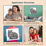 WSLWXSHM 5D Special Shape Diamond Art Kits for Beginners, Diamond Painting Kits for Adults Cat, Crystal Rhinestones Diamond Painting for Home Wall Decoration Gift 12×12inch/30×30cm, Animal WSLWXSHM