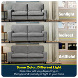 Serta Palisades 61" Track Arm Sofa, Easy Care Polyester, Soft Pillow Back, Pocket Coil Seat Cushions, Removable Covers, Loveseat or Couch for Small Spaces, Living Rooms or Bedrooms, Glacial Gray Serta