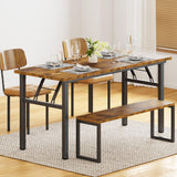 DlandHome Folding Table Computer Desk Workstation Table Conference Table Home Office Desk, Fully Assembled (62 Inches, Retro) DlandHome