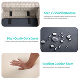 Muphyers 6-Piece Outdoor Patio Furniture Set Wicker Sectional Sofa Set, Patio Conversation Set with Thickened Cushions & Coffee Table for Garden, Backyard, Poolside, Dark Grey Muphyers