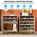 Tribesigns Shoe Cabinet with Doors, 20 Pairs Entryway Shoe Storage Cabinet with Shelves, 5-Tier Modern Free Standing Shoe Racks Storage Organizer for Closet, Living Room, Bedroom(White/Natural) Tribesigns