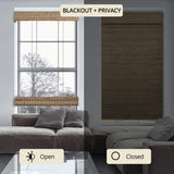 CHICOLOGY Top Down Bottom Up Cordless Bamboo Blinds, Bamboo Blinds, Roman Window Shade, Window Shade Roman, Patio Blinds and Shades, Porch Shades Outdoor Roll Up, Smokey Ash, 34" W X 64" H CHICOLOGY