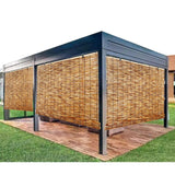 Natural Bamboo Blackout Roller Blinds - 80% Light Filtering Sunshade Curtain for Indoor & Outdoor Use DISPRA