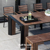 Transformer Table Outdoor Patio Furniture Set for 4 to 12, Expandable Outdoor Table and Chairs Set of 4 with Dining Bench, Weather Resistant Extendable Patio Table with Chairs & Bench Transformer Table