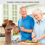 Hefild Premium Wooden Spoons for Cooking, and Wooden Spatula for Cooking & Wood Spatula, 12 pcs Wooden Utensils for Cooking, Teak Wood Utensils Set for Non-Stick Cookware, Present for Chefs & Home Hefild