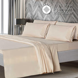 Mueller Luxury 6 Piece Queen Sheet Set - Ultra-Soft 1800 Series, Cooling & Breathable Hotel Quality Bed Sheets, Deep Pocket up to 16" - Hypoallergenic, Wrinkle-Resistant, Oeko-TEX, Cream Mueller