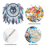 JISHSHAY Diamond Painting Hanging Wolf Diamond Art Pendant Dreamcatcher Gem Art Wind Chimes Gem Painting Hanging Pendant Mosaic Kits for Adults Windchimes Embroidery Kit Suncatchers Sun Catchers JISHSHAY