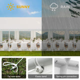 YITAHOME 16x32 ft Party Tent Heavy Duty Wedding Event Shelters Outdoor Upgraded Galvanized Canopy with Large White Roof, Removable Sidewalls & 3 Storage Bags YITAHOME