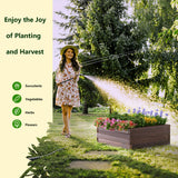 Giantex Raised Garden Bed, Wood Planter Box, Outdoor Planting Bed for Vegetable Flower, Square Planter for Patio and Lawn, 24''Lx24''Wx10''H, Brown Giantex
