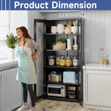 Anxxsu Display Cabinet with Glass Doors, Display Case Cabinet for Collectibles, Curio Display Cabinet with 4 Adjustable Shelves, 71" Glass Display Cabinet for Home Living Room (Black) Anxxsu