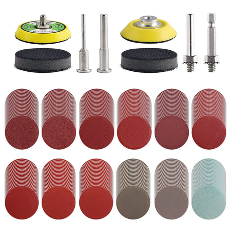 Tshya 240pcs 2inch Sanding Discs Pad Variety Kit for Drill Grinder Rotary Tools Attachment with 2Pcs 1/8"&1/4" Shank Backer Plate, Sanding Pads Includes 80-3000 Grit Tshya
