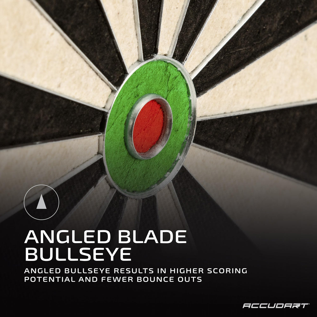 Accudart Edge Bristle Dartboard - Razor Thin Spider Wire Reduces Bounce Outs - Premium Brazilian Sisal - Advanced Metal Number Ring - Increased Playing Area - Super Thin Bullseye Accudart