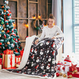 Touchat Sherpa Christmas Throw Blanket, Fuzzy Fluffy Soft Cozy Blanket, Fleece Flannel Plush Microfiber Blanket for Couch Bed Sofa (50" X 60", Snowman) Touchat